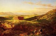 Thomas Cole Temple of Segesta with the Artist  Sketching oil painting on canvas